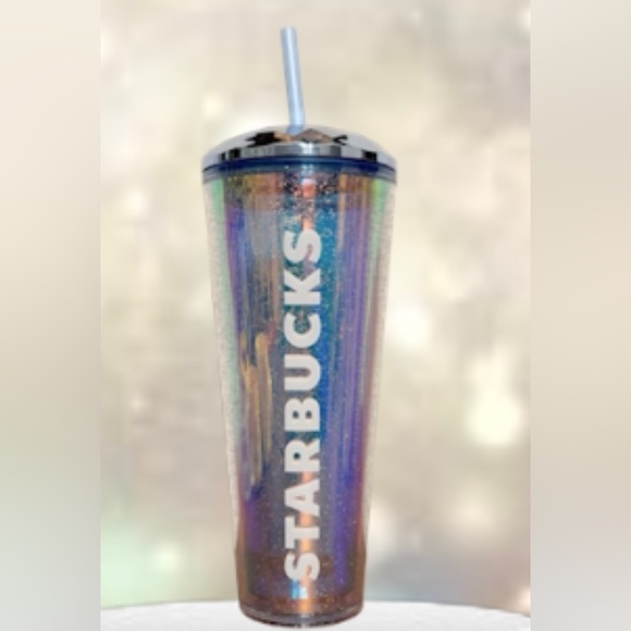 Starbucks Blue Dome Cup Glitter Chromatic Iridescent Tumbler 24oz Holiday New - Picture 3 of 8